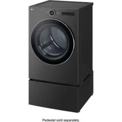 LG - 7.4 Cu. Ft. Stackable Smart Electric Dryer With TurboSteam - Black Steel -Appliance Shop 696fb45f acaf 52f7 b448 56e0e3df67d1