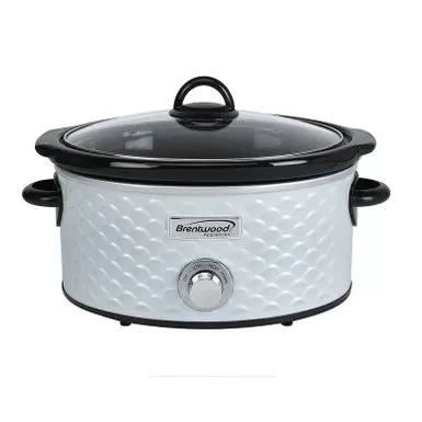 Brentwood Scallop Pattern 4.5 Quart Slow Cooker - Silver 10 Brentwood Scallop Pattern 4.5 Quart Slow Cooker - Silver - Image 8