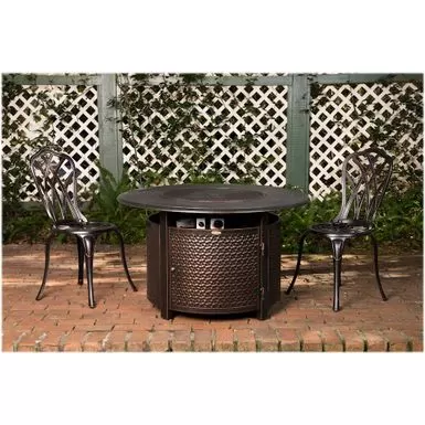 Fire Sense - Weyland Round Aluminum LPG Fire Pit - Antique Bronze 5 Fire Sense - Weyland Round Aluminum LPG Fire Pit - Antique Bronze - Image 3