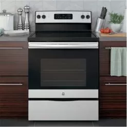 GE - 5.3 Cu. Ft. Freestanding Electric Range With Self-cleaning - Stainless Steel -Appliance Shop 714f69c2 5c5a 5589 9f2f 4d79328cad4d
