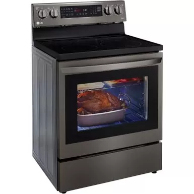 LG 6.3-Cu. Ft. Electric Smart Range With InstaView And AirFry, Black Stainless Steel 6 LG 6.3-Cu. Ft. Electric Smart Range With InstaView And AirFry, Black Stainless Steel - Image 4
