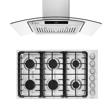 2 Piece Kitchen Appliances Packages Including 36" Gas Cooktop And 36" Island Range Hood - 36" 3 2 Piece Kitchen Appliances Packages Including 36" Gas Cooktop And 36" Island Range Hood - 36"