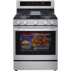 LG - 5.8 Cu. Ft. Smart Freestanding Gas True Convection Range With EasyClean And InstaView - Stainless Steel