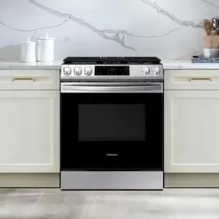 Samsung - 6.0 Cu. Ft. Front Control Slide-in Gas Range With Wi-Fi, Fingerprint Resistant - Stainless Steel -Appliance Shop 76a6b973 851a 4702 aaa3 e96d53173754