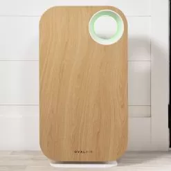OVAL AIR 3-Stage H13 True HEPA 5-in-1 Air Purifier For Rooms Up To 600 Sq. Ft. Reduces Allergies, Asthma, Pets, Odor, Smoke - Light Wood
