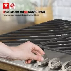 Gasland Chef 36" Built-in Gas Stovetop Stainless Steel 5 Italy Sabaf Burner NG/LPG Convertible Gas Cooktop,CSA Certification - Black -Appliance Shop 7946dc60 0479 4519 9c86 1a27db3f52d6