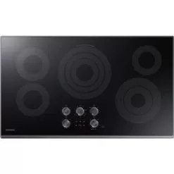 Samsung 36 Inch Electric Cooktop - Black With Stainless Trim