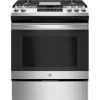 GE - 5.3 Cu. Ft. Slide-In Gas Range - Stainless Steel