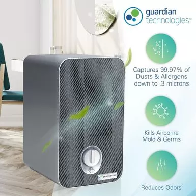 GermGuardian AC4100 Tabletop Tower 3-in-1 Air Cleaning System - Grey 4 GermGuardian AC4100 Tabletop Tower 3-in-1 Air Cleaning System - Grey - Image 2