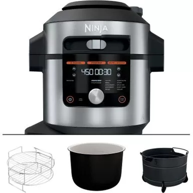 Ninja - Foodi 14-in-1 8qt. XL Pressure Cooker & Steam Fryer With SmartLid - Stainless/Black 4 Ninja - Foodi 14-in-1 8qt. XL Pressure Cooker & Steam Fryer With SmartLid - Stainless/Black - Image 2