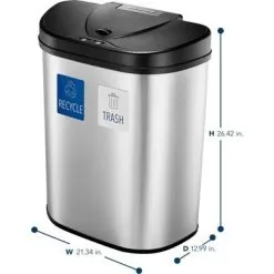 Insignia™ - 18 Gal. Automatic Trash Can With Recycle And Waste Divider - Stainless Steel 21 Insignia™ - 18 Gal. Automatic Trash Can With Recycle And Waste Divider - Stainless Steel -Appliance Shop 80d87c9e 4144 5403 8c1b 8263a1b8bc9c