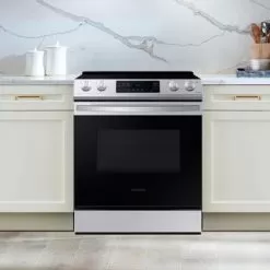 Samsung - 6.3 Cu. Ft. Front Control Slide-In Electric Range With Wi-Fi, Fingerprint Resistant - Stainless Steel -Appliance Shop 81977765 2bb5 5e99 885d 98c2ef04d19c