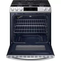 Samsung - 6.0 Cu. Ft. Front Control Slide-in Gas Range With Wi-Fi, Fingerprint Resistant - Stainless Steel -Appliance Shop 83ab0a33 b120 49d2 b58b 09e592104244