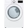 LG - 7.4 Cu. Ft. Electric Dryer With Wrinkle Care - White