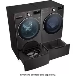 LG 5.0-Cu. Ft. Front Load Washer With Built-In Intelligence, Black Steel -Appliance Shop 88705a81 723b 5e07 9420 cd27475e40e4