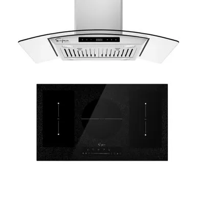 2 Piece Kitchen Appliances Packages Including 36" Induction Cooktop And 36" Island Range Hood - Black 3 2 Piece Kitchen Appliances Packages Including 36" Induction Cooktop And 36" Island Range Hood - Black