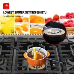 GASLAND Chef 36'' Gas Rangetop NG Pro RT3606- 120V,6 Deep Recessed Sealed Burners, Continuous Cast Iron Grates,Re-ignition - Silver -Appliance Shop 8cb86bcf b91c 425a aced 481cfa6453d1