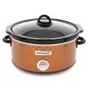 Brentwood Scallop Pattern 4.5 Quart Slow Cooker In Copper - Orange
