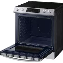 Samsung - 6.3 Cu. Ft. Front Control Slide-In Electric Range With Wi-Fi, Fingerprint Resistant - Stainless Steel -Appliance Shop 8d0fc807 3ed8 52eb 8187 3894be8f307f