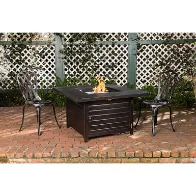 Fire Sense - Langhorne Square Aluminum LPG Fire Pit - Antique Bronze 15 Fire Sense - Langhorne Square Aluminum LPG Fire Pit - Antique Bronze - Image 13