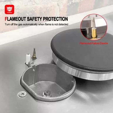 Gasland Chef 30" Built-in Gas Cooktop Stainless Steel 4 Italy Sabaf Burner NG/LPG Convertible Gas Stovetop - Black 7 Gasland Chef 30" Built-in Gas Cooktop Stainless Steel 4 Italy Sabaf Burner NG/LPG Convertible Gas Stovetop - Black - Image 5