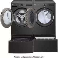 LG - 7.4 Cu. Ft. Stackable Smart Electric Dryer With TurboSteam - Black Steel -Appliance Shop 8fc1159d 1157 5f64 b11c 3085ac8d817f