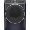 GE - 7.8 Cu. Ft. 12-Cycle Electric Dryer With Steam - Sapphire Blue