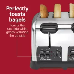 Hamilton Beach - Classic 4 Slice Toaster W/ Sure-Toast Stainless Steel -Appliance Shop 91aa4509 bee5 46be b6d5 f82bc129ca6e