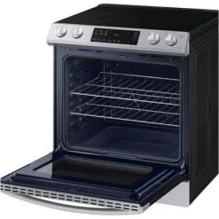 Samsung - 6.3 Cu. Ft. Front Control Slide-In Electric Range With Wi-Fi, Fingerprint Resistant - Stainless Steel -Appliance Shop 9281a8bf 0625 56e7 b19c 3083cab16184