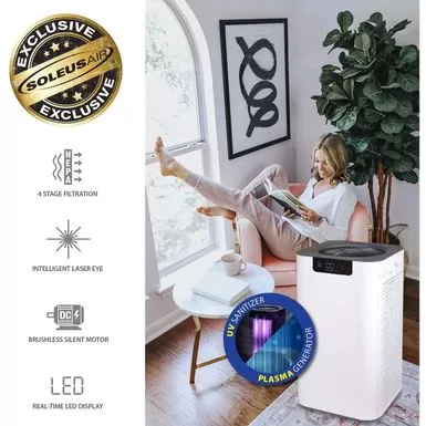 Soleus Air HEPA Whole Home Air Purifier With 6 Stage Filter And Laser Air Quality Indication - White 10 Soleus Air HEPA Whole Home Air Purifier With 6 Stage Filter And Laser Air Quality Indication - White - Image 8