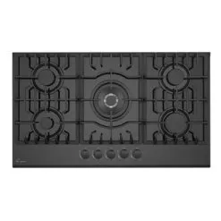 Built-in 36" Tempered Glass Gas Cooktop - 5 Sealed Burners Cook Tops - Black
