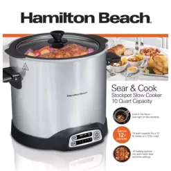 Hamilton Beach - 10qt Sear & Cook Stockpot Slow Cooker Silver -Appliance Shop 96950630 2ae1 456f 8e1b a35777c98c5a