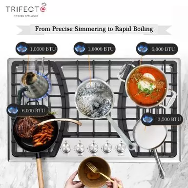 30 In. Gas Cooktop,Stainless Steel Gas Cooktop,NG/LPG Convertible Gas Burners - Silver 4 30 In. Gas Cooktop,Stainless Steel Gas Cooktop,NG/LPG Convertible Gas Burners - Silver - Image 2