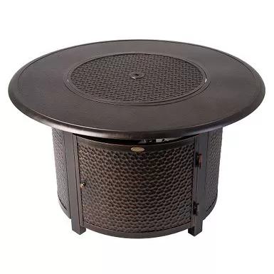 Fire Sense - Weyland Round Aluminum LPG Fire Pit - Antique Bronze 3 Fire Sense - Weyland Round Aluminum LPG Fire Pit - Antique Bronze