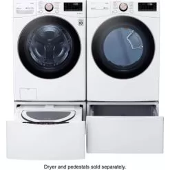 LG - 4.5 Cu. Ft. High-Efficiency Stackable Smart Front Load Washer With Steam And Built-In Intelligence - White -Appliance Shop 9f29116f c6a0 54a3 bdda 2b7c2f8f500f