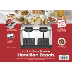 Hamilton Beach - Classic 4 Slice Toaster W/ Sure-Toast Stainless Steel -Appliance Shop a0452f1c f51c 4c41 b1fc bd95742e8941