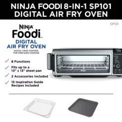 Ninja - Foodi 8-in-1 Digital Air Fry Oven, Toaster, Flip-Away Storage, Dehydrate, Keep Warm - Stainless Steel/Black 33 Ninja - Foodi 8-in-1 Digital Air Fry Oven, Toaster, Flip-Away Storage, Dehydrate, Keep Warm - Stainless Steel/Black -Appliance Shop a1b2ec60 62d0 4cc4 8d00 a87e9a36ca1f