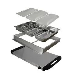 MegaChef Buffet Server & Food Warmer With 3 Sectional Trays - Electric - 3 - Silver -Appliance Shop a1fd8b90 b34f 4601 8fd9 1cc12f9a42f7