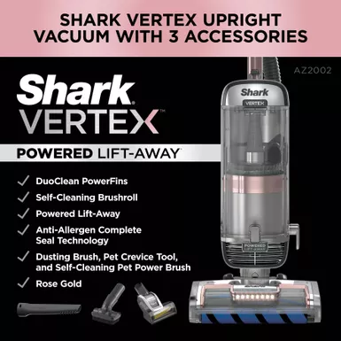Shark - Vertex DuoClean PowerFin Upright Vacuum With Powered Lift-Away And Self-Cleaning Brushroll - Rose Gold 17 Shark - Vertex DuoClean PowerFin Upright Vacuum With Powered Lift-Away And Self-Cleaning Brushroll - Rose Gold - Image 15