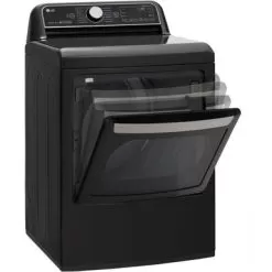 LG - 7.3 Cu. Ft. Smart Electric Dryer With Steam And Sensor Dry - Black Steel -Appliance Shop a8d8d5ce 9724 522f aa52 b801f0086bdc