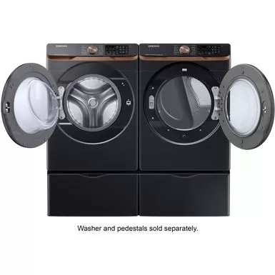 Samsung - 7.5 Cu. Ft. Stackable Smart Electric Dryer With Steam And Sensor Dry - Brushed Black 4 Samsung - 7.5 Cu. Ft. Stackable Smart Electric Dryer With Steam And Sensor Dry - Brushed Black - Image 2