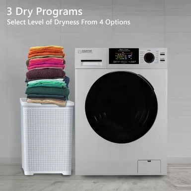 Equator Digital Compact 110V Vented/Ventless 18 Lbs Combo Washer Dryer 1400 RPM - White-Black 16 Equator Digital Compact 110V Vented/Ventless 18 Lbs Combo Washer Dryer 1400 RPM - White-Black - Image 14
