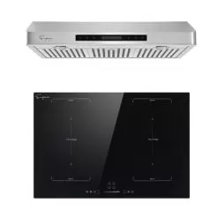 2 Piece Kitchen Appliances Packages Including 30" Induction Cooktop And 30" Under Cabinet Range Hood - 30"
