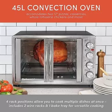 Elite Gourmet - 2-Door Oven W Rotisserie & Convection - Silver 5 Elite Gourmet - 2-Door Oven W Rotisserie & Convection - Silver - Image 3