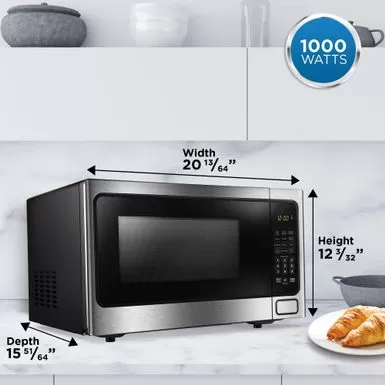 Danby Designer 1.1 Cuft Microwave With Stainless Steel Front - Stainless Steel 4 Danby Designer 1.1 Cuft Microwave With Stainless Steel Front - Stainless Steel - Image 2