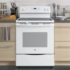 GE - 5.3 Cu. Ft. Self-Cleaning Freestanding Electric Range - White -Appliance Shop aee421906e379b8df25cbe22c11d88db