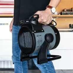 NewAir - 160 Sq. Ft. Portable Ceramic Electric Heater With Adjustable Tilt Head - Gray -Appliance Shop af1a1279 b873 5b19 b225 35eb842a409d