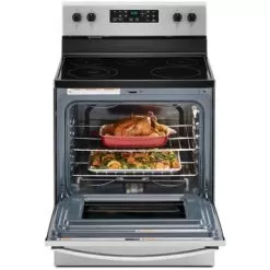 Whirlpool - 5.3 Cu. Ft. Freestanding Electric Range With Steam-Cleaning And Frozen Bake™ - Stainless Steel -Appliance Shop b076d2b6 a41e 5d88 8817 3c8e5fb8dfd7