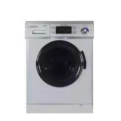 Equator Compact 13 Lbs Combination Washer Dryer Vented/Ventless Dry + Laundry Pedestal With Drawer - Silver -Appliance Shop b25e10d8 78e1 4605 ad3c ae95e4502c72