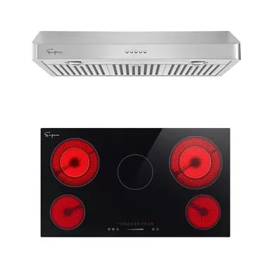 2 Piece Kitchen Appliances Packages Including 36" Radiant Electric Cooktop And 36" Under Cabinet Range Hood - 36" 3 2 Piece Kitchen Appliances Packages Including 36" Radiant Electric Cooktop And 36" Under Cabinet Range Hood - 36"